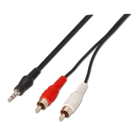 A128-0148 Aisens Cable Audio Estereo - JACK 3.5/M-2xRCA Macho - 3.0m - Color Negro