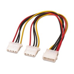 A131-0164 Aisens Cable Alimentacion Molex - Molex 4pin/M-2xMolex 4pin/H - 20cm - 100% Cobre - Color Negro