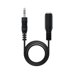 10.24.0201 Nanocable Cable Audio Estereo Jack 3.5mm Macho a Jack 3.5mm Hembra 1.50m - Color Negro