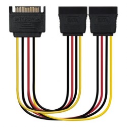 10.19.0103 Nanocable Cable SATA Alimentacion Macho a 2x SATA Hembra 0.20m