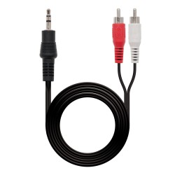 10.24.0310 Nanocable Cable Audio Estereo Jack 3.5mm Macho a 2x RCA Macho 10m - Color Negro