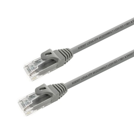 A145-0328 Aisens Cable de Red Latiguillo RJ45 LSZH Cat.6A 500 Mhz UTP AWG24 - 3.0m - Libre de Halogenos - 10 Gigabit/s Gris