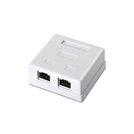 A139-0304 Aisens Roseta de Superficie RJ45 Cat.6 FTP 2 Tomas - Color Blanco