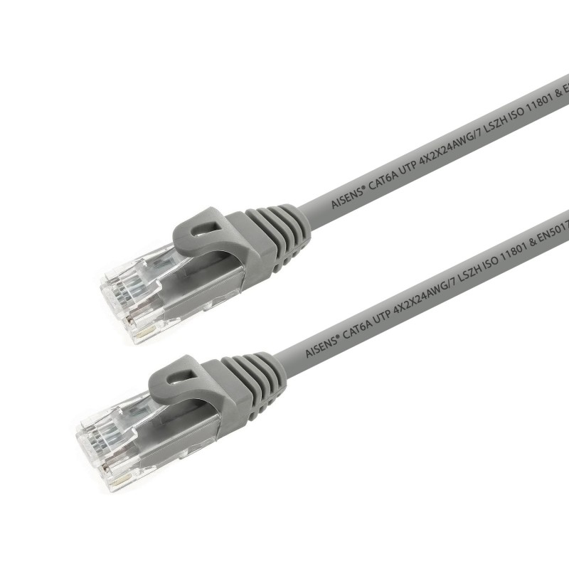 A145-0329 Aisens Cable de Red Latiguillo RJ45 LSZH Cat.6A 500 Mhz UTP AWG24 - 5.0m - Libre de Ha- 10 Gigabit/s - Color Gris