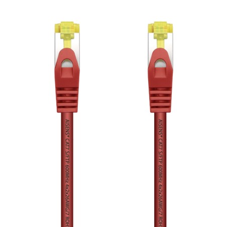 A146-0468 Aisens Cable de Red Latiguillo RJ45 LSZH Cat.7 600 MHz S/FTP PIMF AWG26 - 25cm - Color Rojo