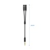 A128-0416 Aisens Cable Adaptador Audio JACK 3.5 4 Pines/M-2xJACK 3.5 3 Pines/H - 25cm - Color Negro