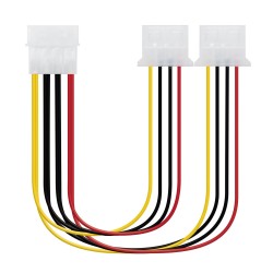 10.19.0401 Nanocable Cable Alimentacion Molex 4pin Macho a 2x Molex 4pin Hembra 0.20m