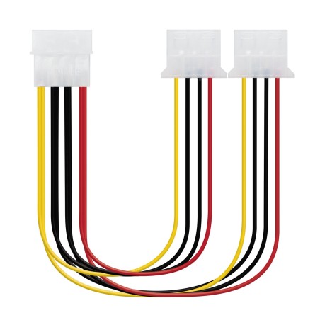 10.19.0401 Nanocable Cable Alimentacion Molex 4pin Macho a 2x Molex 4pin Hembra 0.20m