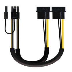 10.19.1201 Nanocable Cable de Alimentacion para Tarjeta Grafica 2x Molex 4pin Macho a PCI-E Molex 6+2pin Macho 0.20m