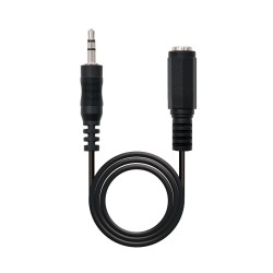 10.24.0205 Nanocable Cable Audio Estereo Jack 3.5mm Macho a Jack 3.5mm Hembra 5m - Color Negro
