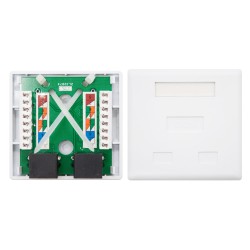 10.21.1002 Nanocable Roseta de Superficie RJ45 Cat.5e UTP 2 Tomas