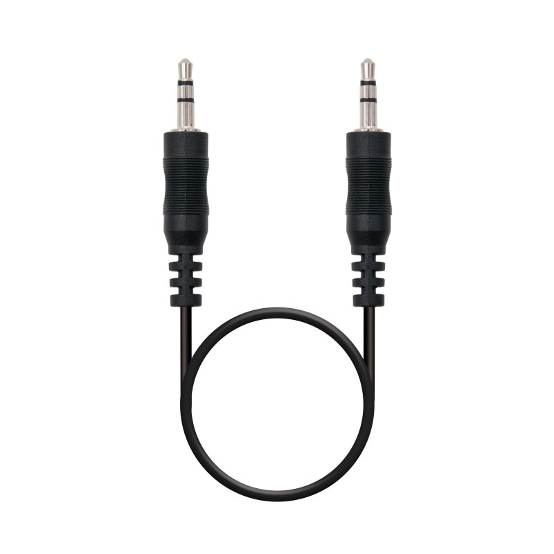 10.24.0100 Nanocable Cable Audio Estereo Jack 3.5mm Macho a Jack 3.5mm Macho 0.30m - Color Negro