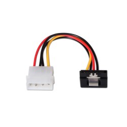 A131-0163 Aisens Cable SATA alim Acodado con Anclajes - Molex 4pin/M-SATA Hembra - 16cm - 100% Cobre - Color Negro