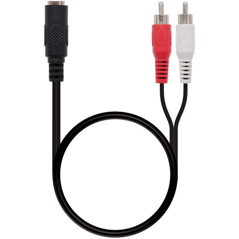 10.24.1301 Nanocable Cable Audio Estereo Jack 3.5mm Hembra a 2x RCA Macho 1.50m - Color Negro