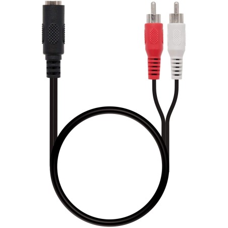 10.24.1301 Nanocable Cable Audio Estereo Jack 3.5mm Hembra a 2x RCA Macho 1.50m - Color Negro