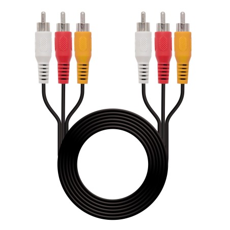 10.24.0802 Nanocable Cable Audio Video 3x RCA Macho a 3x RCA Macho 1.80m - Color Negro