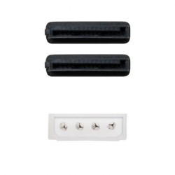 10.19.0101-OEM Nanocable Cable SATA Alimentacion 5.25" Molex 4pin Macho a 2x SATA Hembra 0.20m OEM