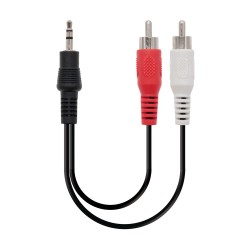 10.24.0300 Nanocable Cable Audio Estereo Jack 3.5mm Macho a 2x RCA Macho 0.30m - Color Negro