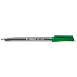 Staedtler Stick 430 Boligrafo con Capuchon - Punta 0.35mm - Tinta Endeleble - Color Verde