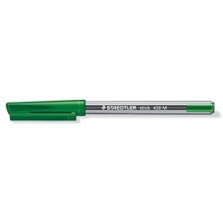 Staedtler Stick 430 Boligrafo con Capuchon - Punta 0.35mm - Tinta Endeleble - Color Verde