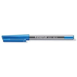 Staedtler Stick 430 Boligrafo con Capuchon - Punta 0.35mm - Tinta Endeleble - Color Azul