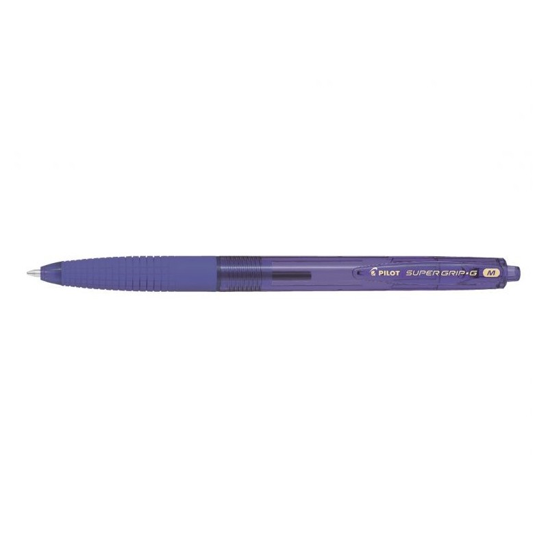 Pilot Boligrafo de Bola Retractil SuperGrip G - Punta Redonda 1.0mm - Trazo 0.4mm - Tinta de Aceite - Ergonomico - Color Violeta