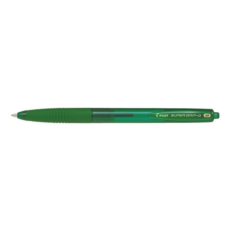 Pilot Boligrafo de Bola Retractil SuperGrip G - Punta Redonda 1.0mm - Trazo 0.4mm - Tinta de Aceite - Ergonomico - Color Verde