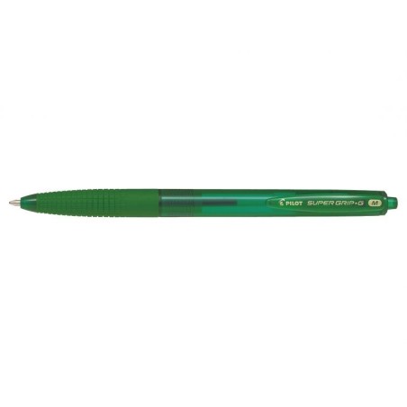 Pilot Boligrafo de Bola Retractil SuperGrip G - Punta Redonda 1.0mm - Trazo 0.4mm - Tinta de Aceite - Ergonomico - Color Verde