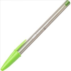 Bic Cristal Fun Boligrafo de Bola - Punta Gruesa de 1.6mm - Tinta con Base de Aceite - Color Verde Lima