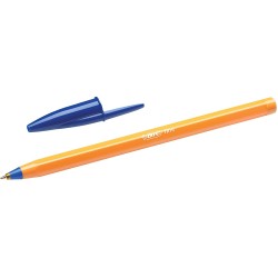 Bic Orange Original Fine Boligrafo de Bola - Punta Redonda de 0.8mm - Trazo de 0.30mm - Base de Aceite - Naranja - Color Azul