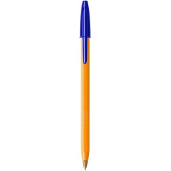 Bic Orange Original Fine Boligrafo de Bola - Punta Redonda de 0.8mm - Trazo de 0.30mm - Base de Aceite - Naranja - Color Azul