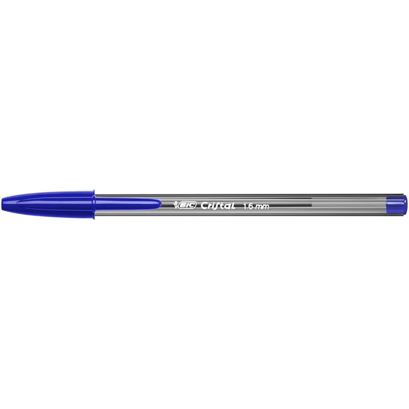 Bic Cristal Large Boligrafo de Bola - Punta Gruesa de 1.6mm - Trazo de 0.60mm - Tinta con Base de Aceite - Color Azul