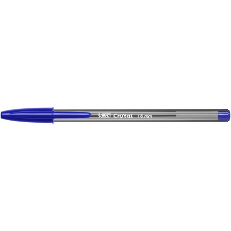 Bic Cristal Large Boligrafo de Bola - Punta Gruesa de 1.6mm - Trazo de 0.60mm - Tinta con Base de Aceite - Color Azul