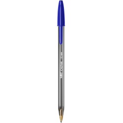 Bic Cristal Large Boligrafo de Bola - Punta Gruesa de 1.6mm - Trazo de 0.60mm - Tinta con Base de Aceite - Color Azul