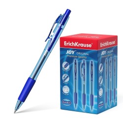 Erichkrause Boligrafo Automatico Joy Original - Ultra Glide Technology - Cuerpo Redondo - Punta de 0,7mm  - Color Azul