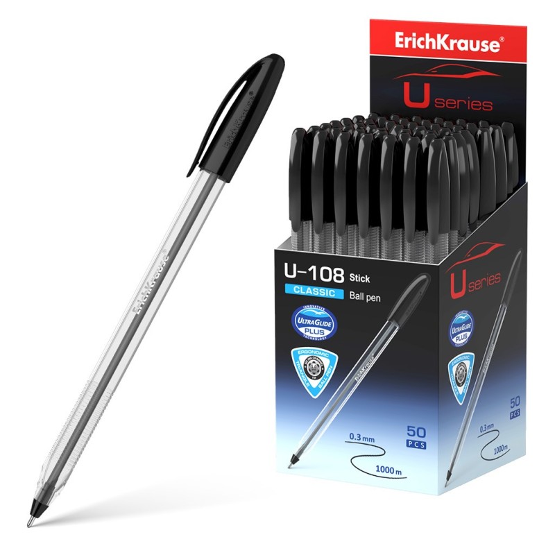 Erichkrause Boligrafo U-108 Classic Stick - Ultra Glide Technology - Tinta Color Negro Erichkrause Boligrafo U-108 Classic Stick - Ultra Glide Technology - Tinta Color Negro