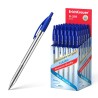 Erichkrause Boligrafo Automatico R-301 Classic Matic 10 - Punta Estandar de 10mm  - Cuerpo Hexagonal Transparente - Color Azul