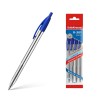 Erichkrause Pack de 4 Boligrafos Automatico R-301 Classic Matic 10 - Punta Estandar de 10mm -  Secado Rapido - Color Azul