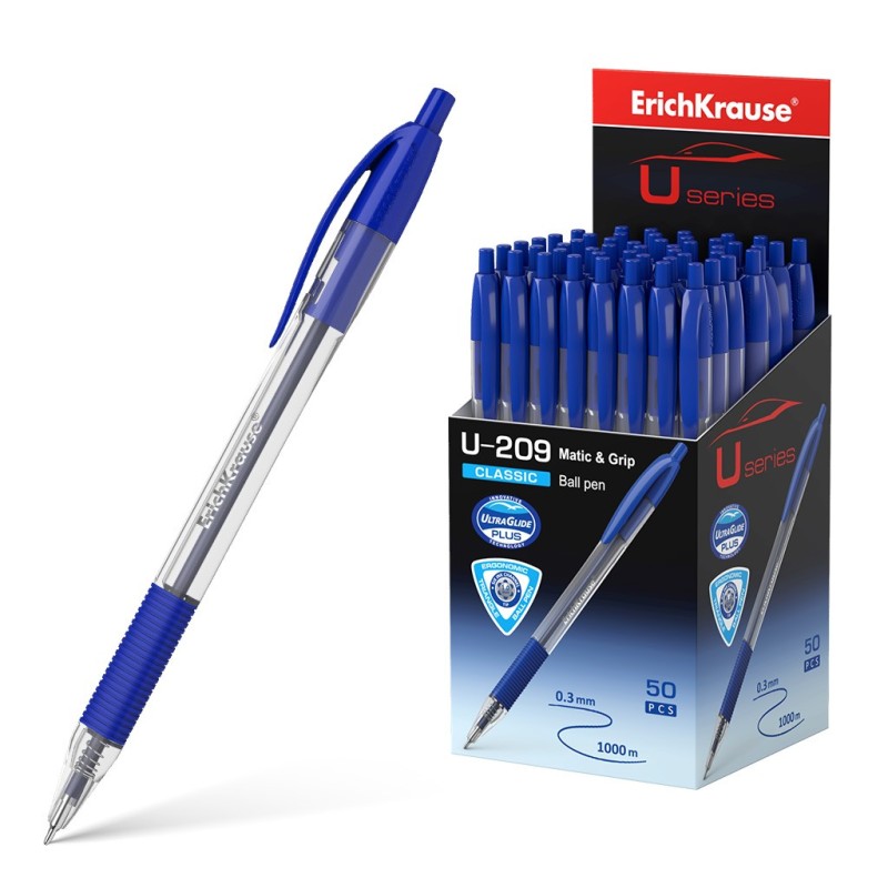 Erichkrause Boligrafo Automatico U-209 Classic Matic&Grip - Ultra Glide Technology - Tinta Color Azul Erichkrause Boligrafo Automatico U-209 Classic Matic&Grip - Ultra Glide Technology - Tinta Color Azul