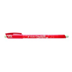 Tratto Cancellik Boligrafo de Bola - Tinta Borrable - Trazo 0.4mm - Doble Goma - Color Rojo