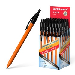 Erichkrause Boligrafo Automatico R-301 Naranja Matic 07 - Cuerpo Hexagonal Opaco - Grip - Punta de 07mm   - Color Negro