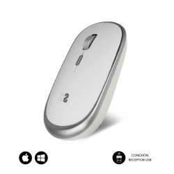 Subblim Ratón inalámbrico Wireless Mini - 54mm x 25mm - Silencioso-Precisión regulable - Ambidiestro - 4 botones - Color Blanco