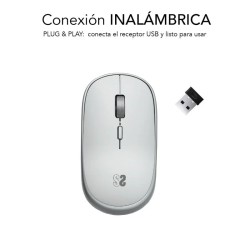 Subblim Ratón inalámbrico Wireless Mini - 54mm x 25mm - Silencioso-Precisión regulable - Ambidiestro - 4 botones - Color Blanco