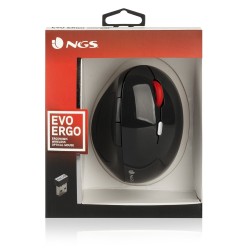 NGS EvoErgo Raton Ergonomico Inalambrico USB 2400dpi - 5 Botones - Uso Diestro - Color Negro