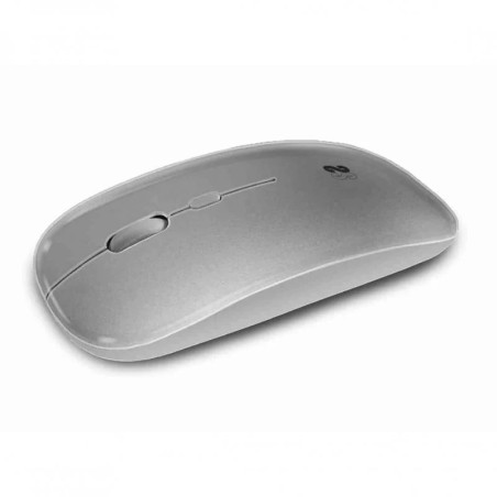 Subblim Ratón Dual Flat Mouse - Conexión Dual - Silent Click - Batería Recargable - Rueda de Silicona - 1600 DPI - Color Gris