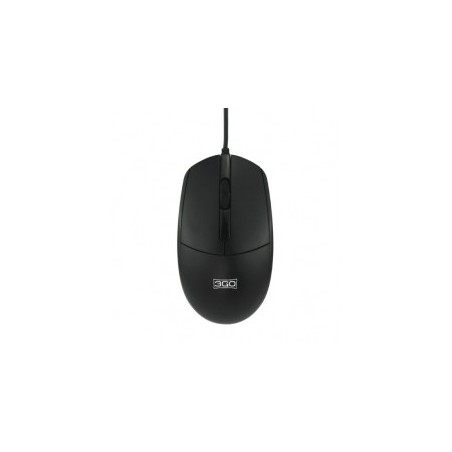 3GO Maus Raton USB 1000dpi - 3 Botones - Uso Ambidiestro - Color Negro