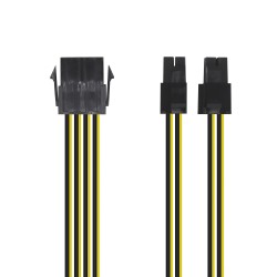 A131-0419 Aisens Cable Alimentacion - 8 Pin/H-4+4 Pin/M - 30cm - Color Negro