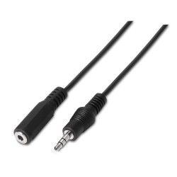 A128-0145 Aisens Cable Audio Estereo - JACK 3.5/M-JACK 3.5/H - 1.5m - Color Negro