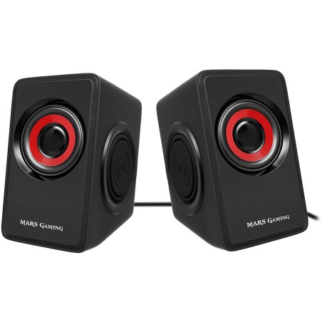 Mars Gaming MS1 Altavoces 2.0 10W USB, Jack 3.5mm - 6 Drivers de Sonido: 2 Activos y 4 Pasivos - Control de Volumen