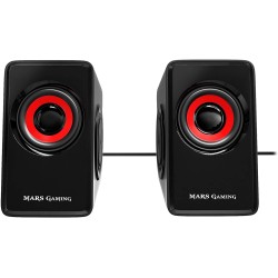 Mars Gaming MS1 Altavoces 2.0 10W USB, Jack 3.5mm - 6 Drivers de Sonido: 2 Activos y 4 Pasivos - Control de Volumen